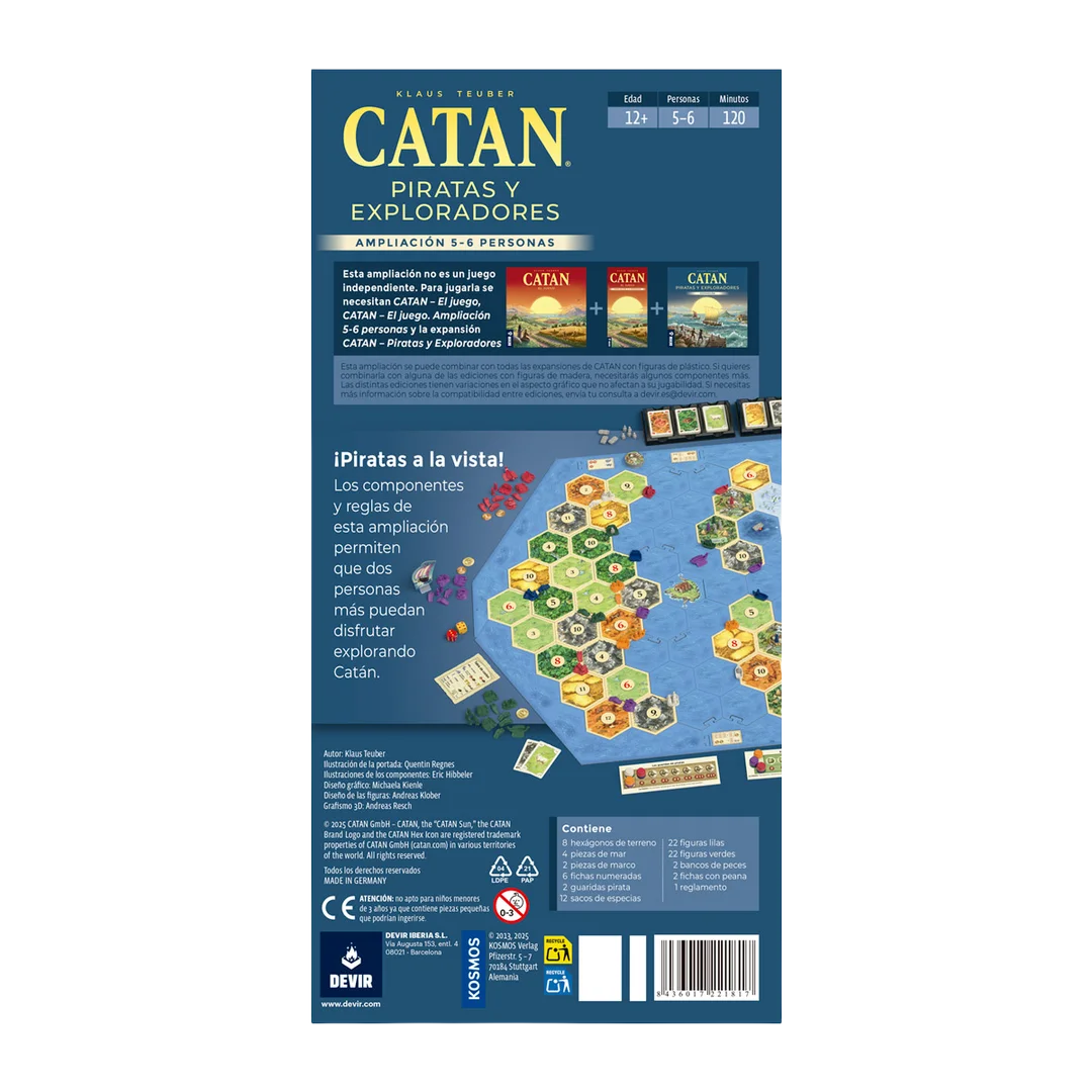 Catan: ampliación 5-6 jugadores Piratas y Exploradores - Imagen 3
